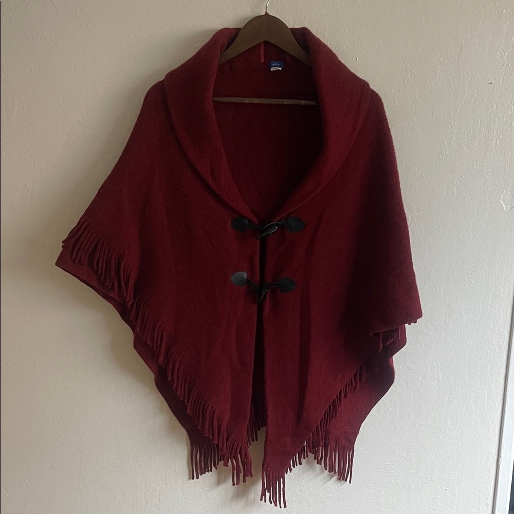 Apt. 9 Rich Red Cape with Toggle Detail
